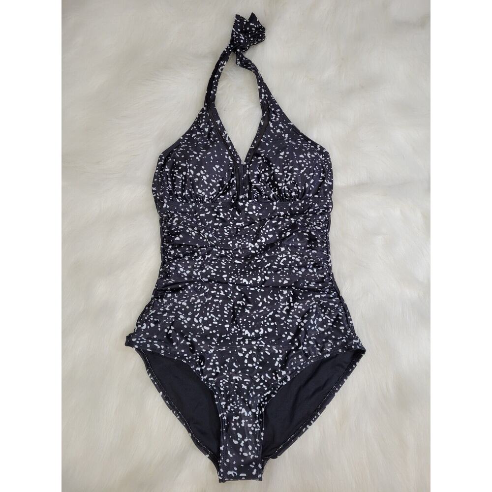 V-May Womens One Piece Halter Tie Swimsuit V-Neck XL